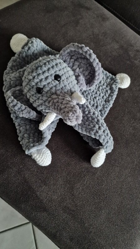 Häkelanleitung - Schnuffeltuch / Schmusetuch Elefant