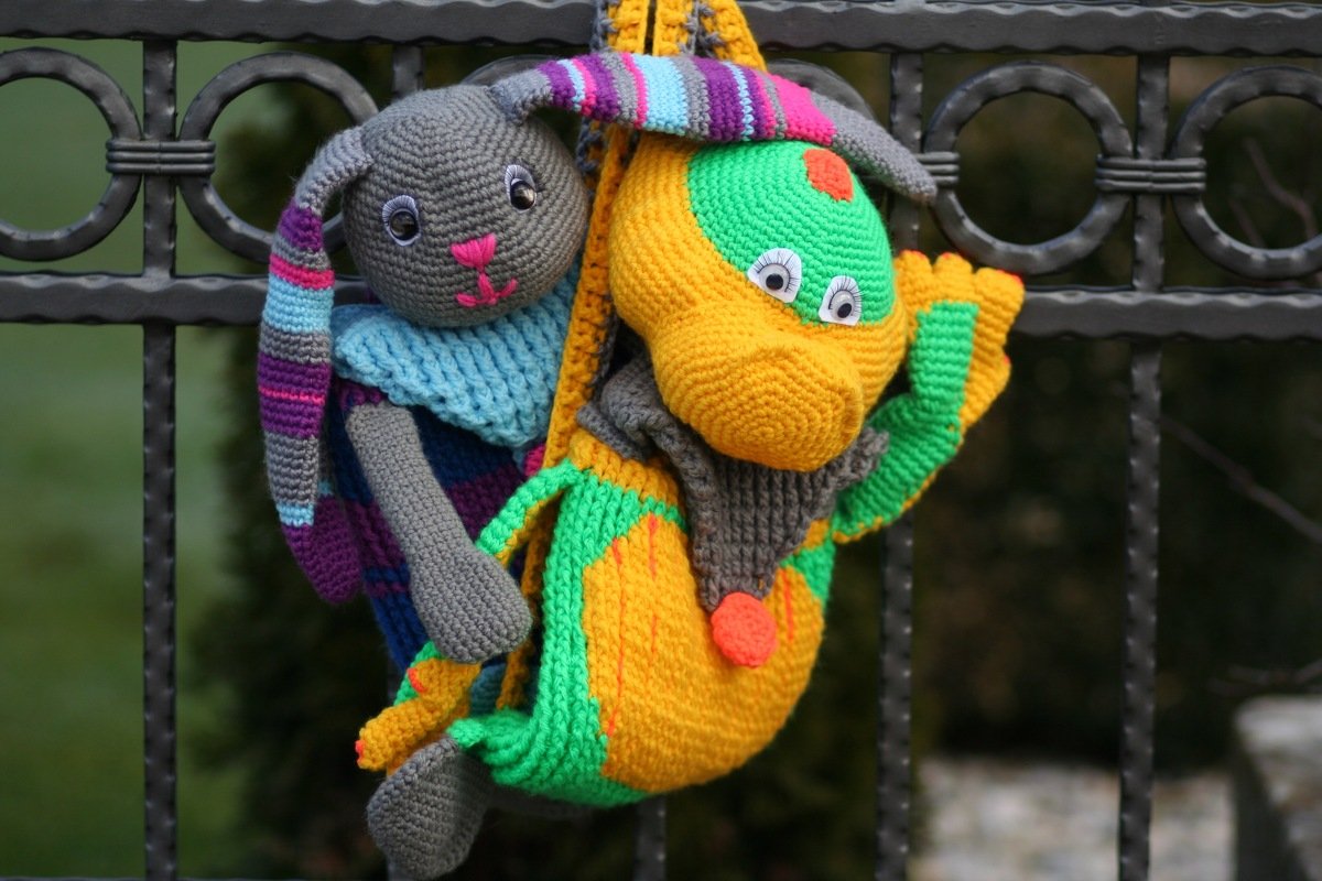 Häkelanleitung Rucksack Dinosaur Dino