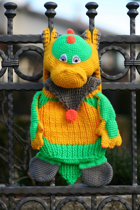 Häkelanleitung Rucksack Dinosaur Dino