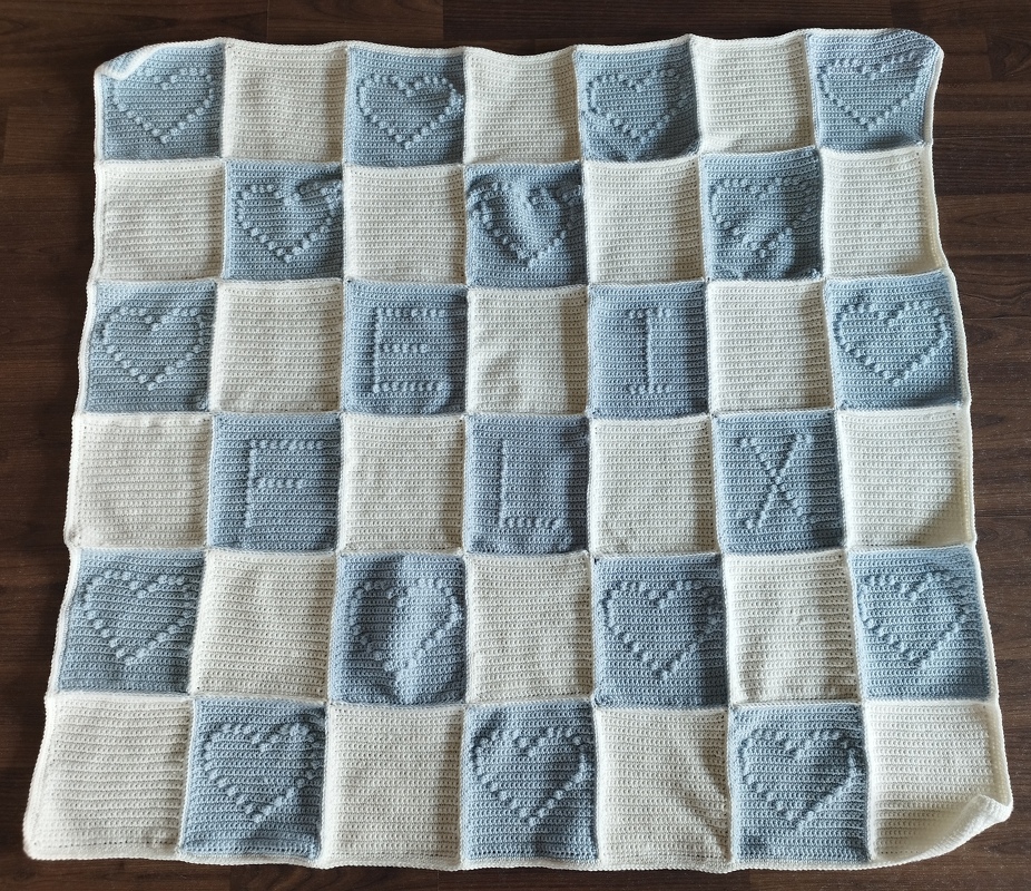 Anleitung Babydecke Herzchen