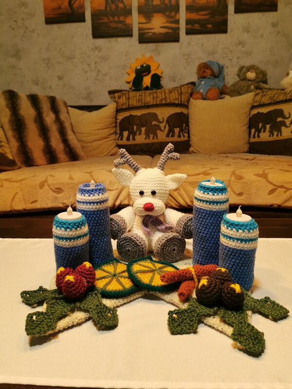 Häkelanleitung / Amigurumi / Adventsgesteck Mond