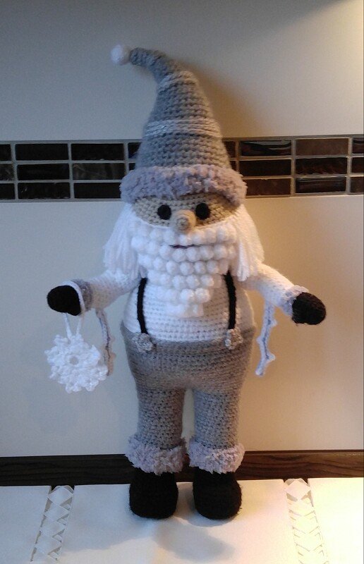 Väterchen Frost 45 cm grau metallic Weihnachtsmann Nikolaus