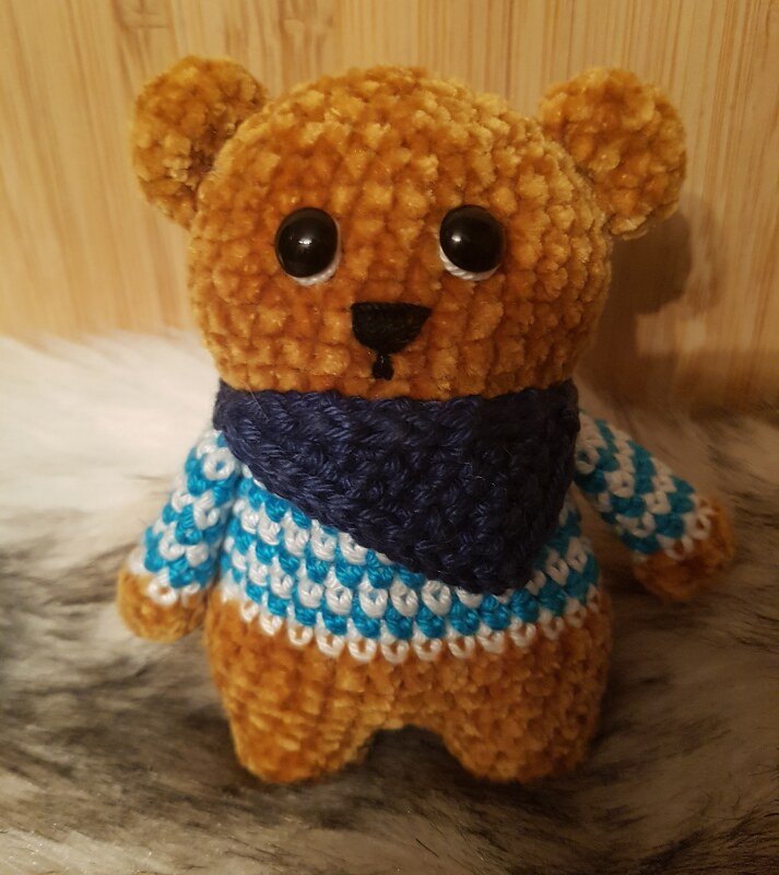 Häkelanleitung Schlüsselanhänger Teddy "Mini-Scholle"