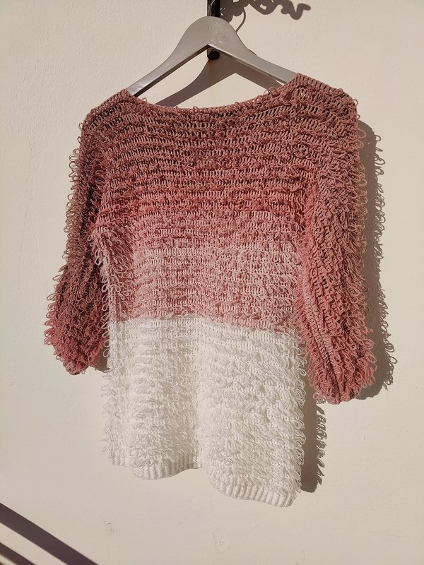 1-Bobbel-Kuschel-Wuschel-Häkelpulli &quot;Einhorn&quot;