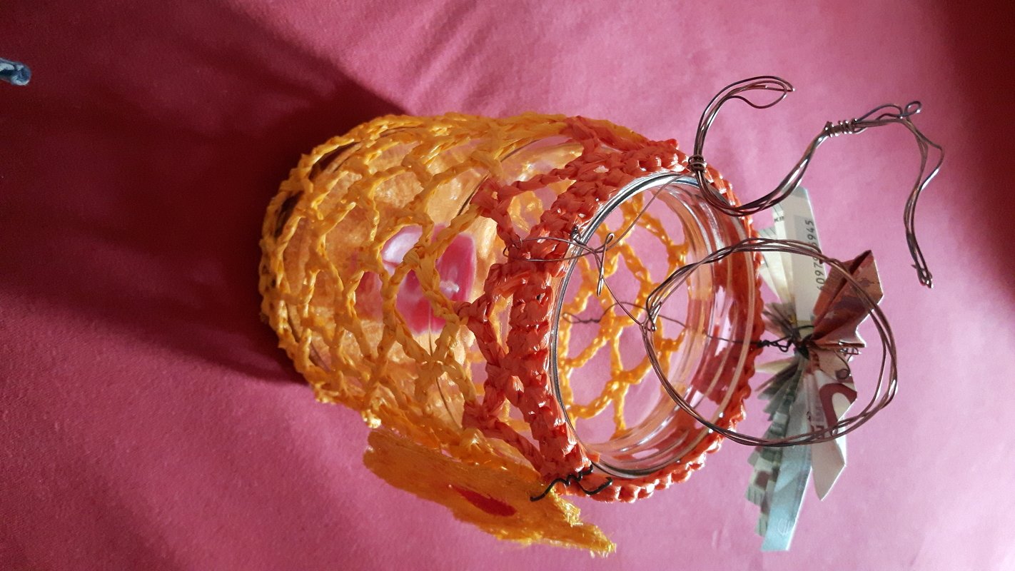 Kostenlose Häkelanleitung - Windlicht "Fischernetz"