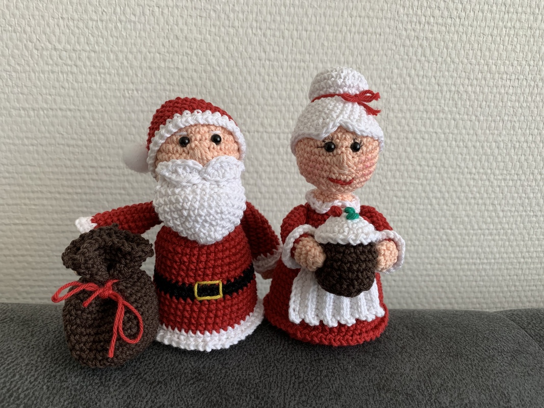 Häkelanleitung Eierwärmer Weihnachtsmann mit Frau - PDF Datei