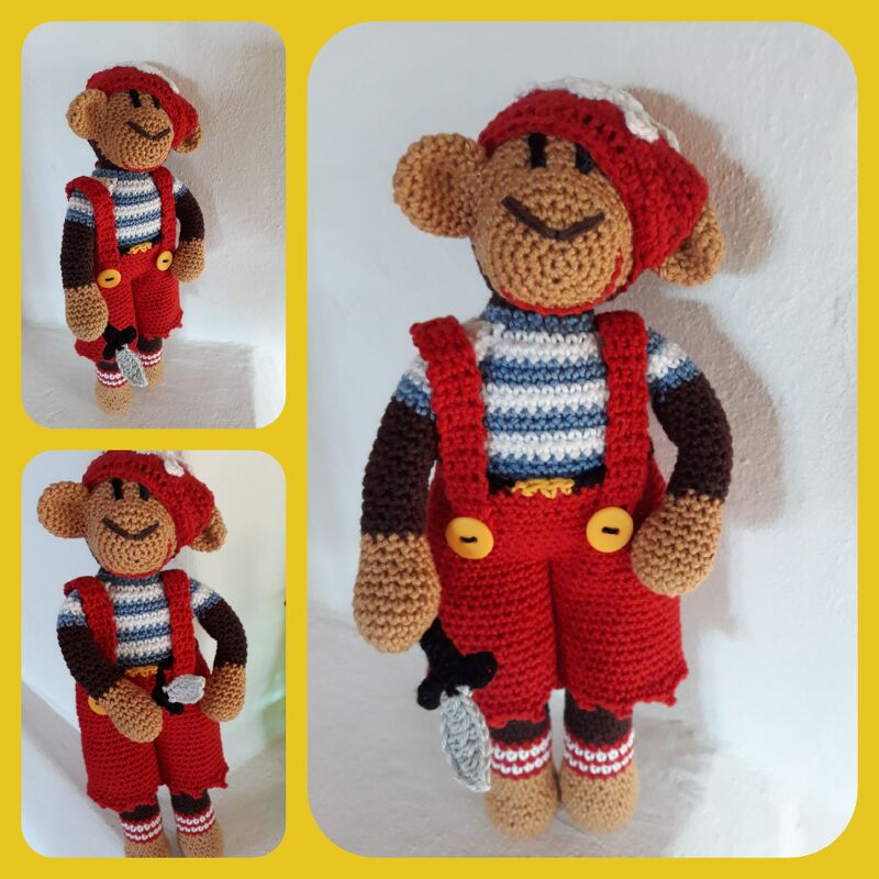 Häkelanleitung Jack &quot;the Pirate&quot; Affe