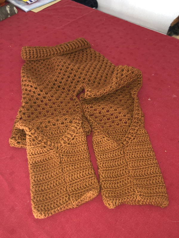 Gehäkelter Taschenschal mit Rollkragen