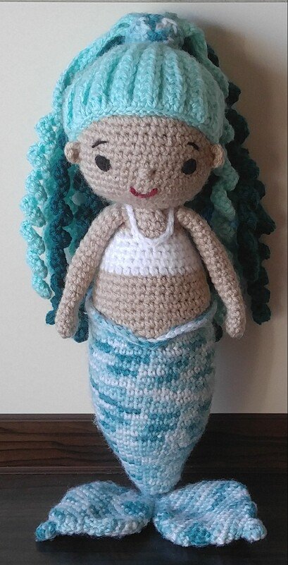 Crochet pattern mermaid, amigurumi doll