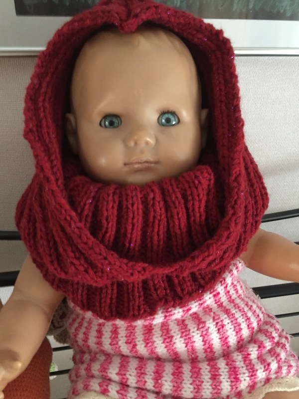 StrickHoodie mit Rollkragen