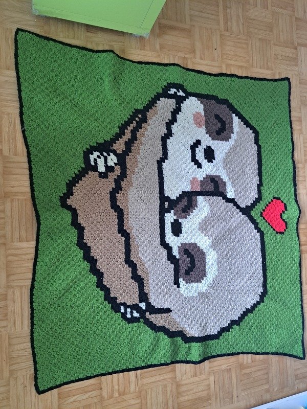 Häkelmuster * SLOTH LOVE * Grafik für C2C Decke