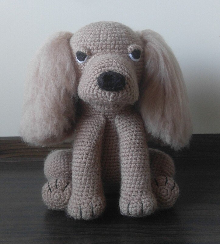 Cocker Spaniel, Amigurumi Hund sitzend braun Häkelanleitung