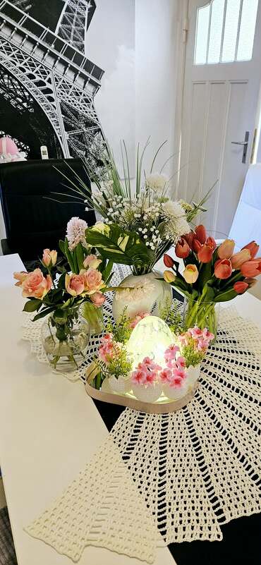 Häkel-Deko Kirschblüten und Ostereier - einfach und vielseitig