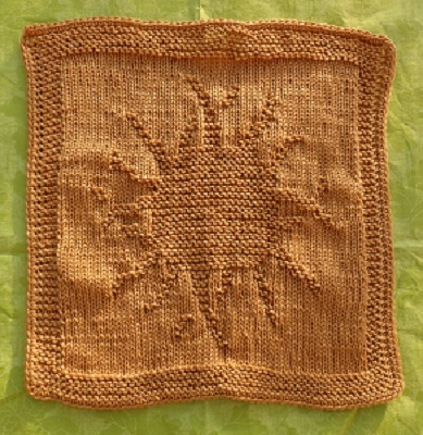 Knitting Pattern Wash- or Dishcloth "Sunshine" - easy