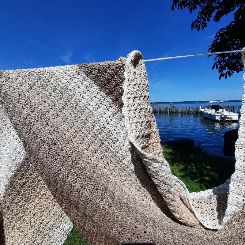 Muschelreigen - chilliges flaches Dreieckstuch *anfängertauglich*