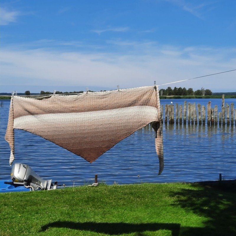 Muschelreigen - chilliges flaches Dreieckstuch *anfängertauglich*