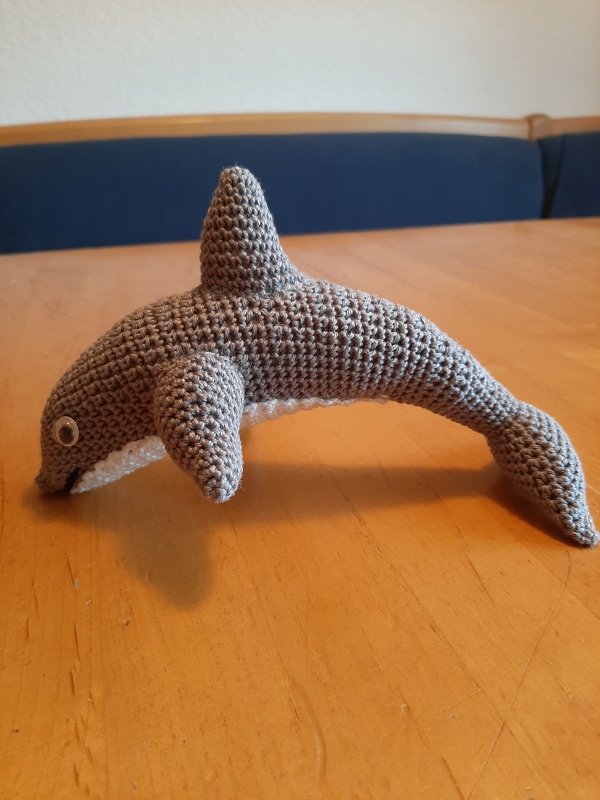 Taschenbaumler oder Kuscheltier, Delfin, von Dadade