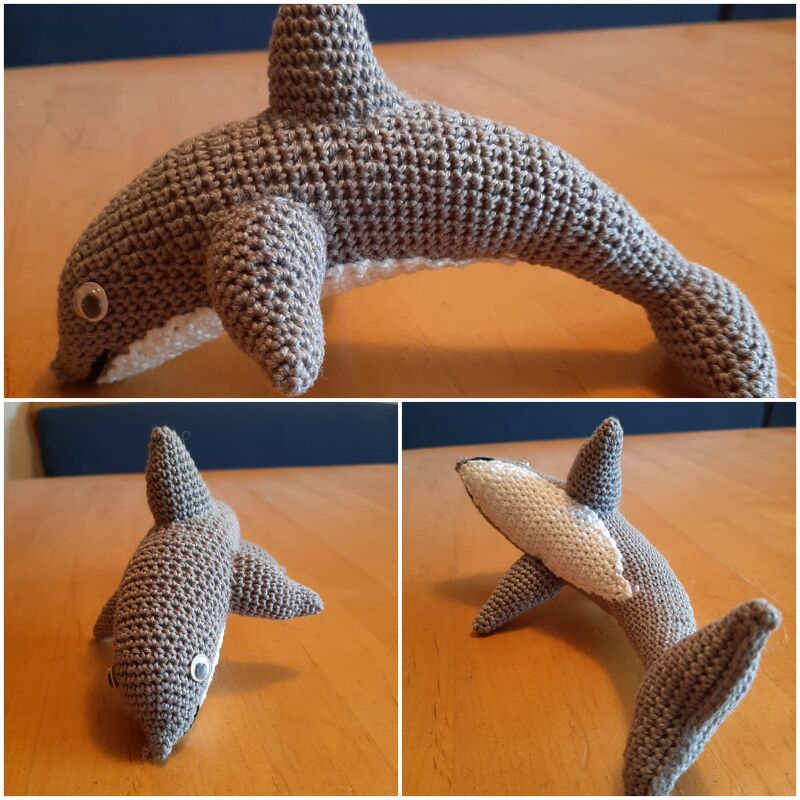 Taschenbaumler oder Kuscheltier, Delfin, von Dadade