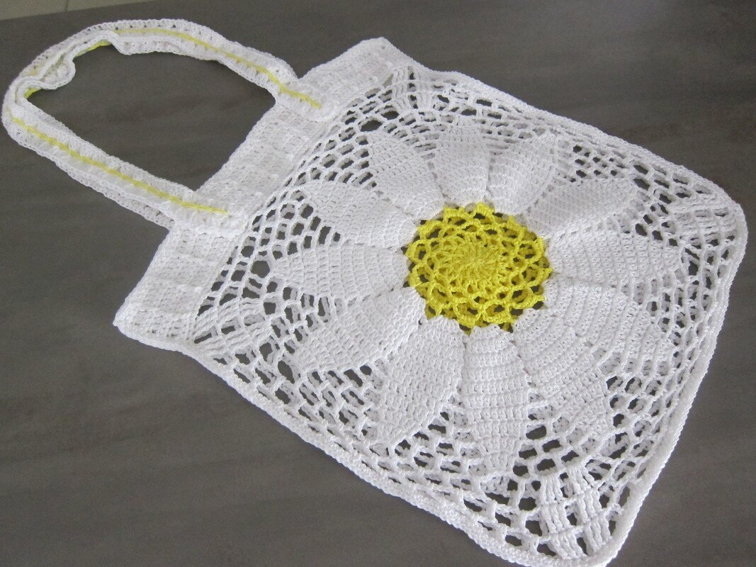 Bag Shopper market tote bag Large Flower - decorative and versatile