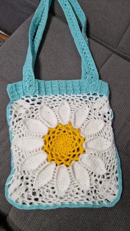 Bag Shopper market tote bag Large Flower - decorative and versatile