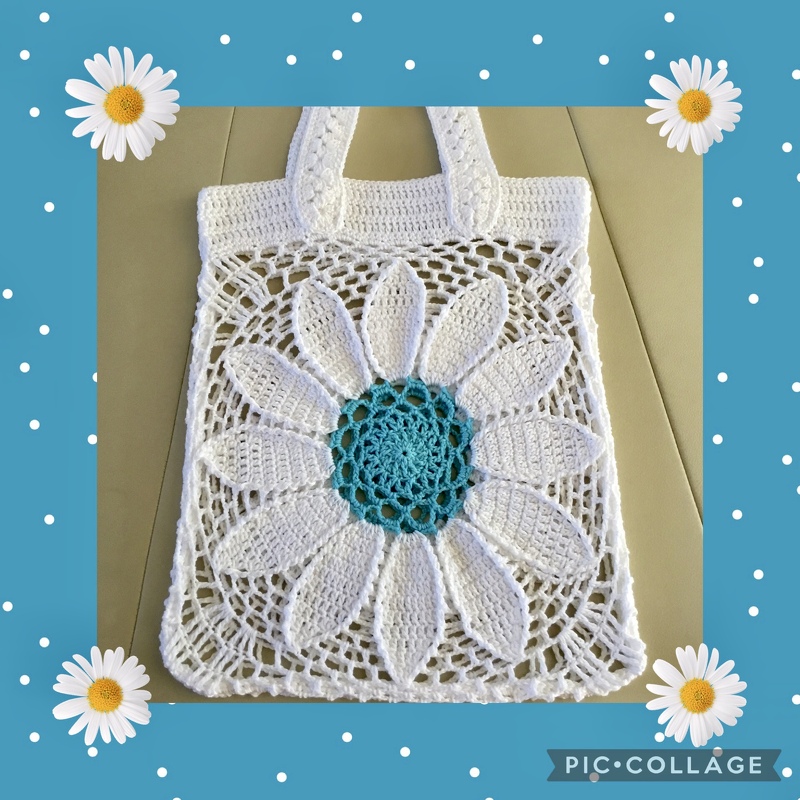 Bag Shopper market tote bag Large Flower - decorative and versatile