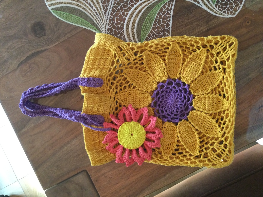 Bag Shopper market tote bag Large Flower - decorative and versatile