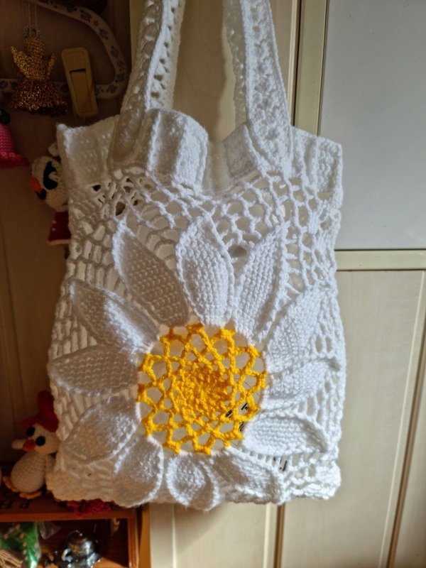 Bag Shopper market tote bag Large Flower - decorative and versatile