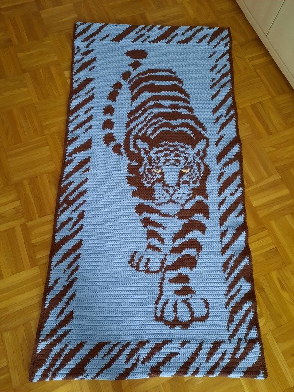 Häkelanleitung Teppich "The lurking Tiger"