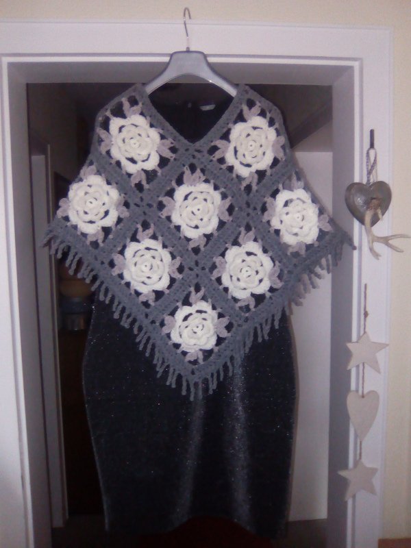 Rosen Granny Poncho H&auml;kelanleitung E-Book