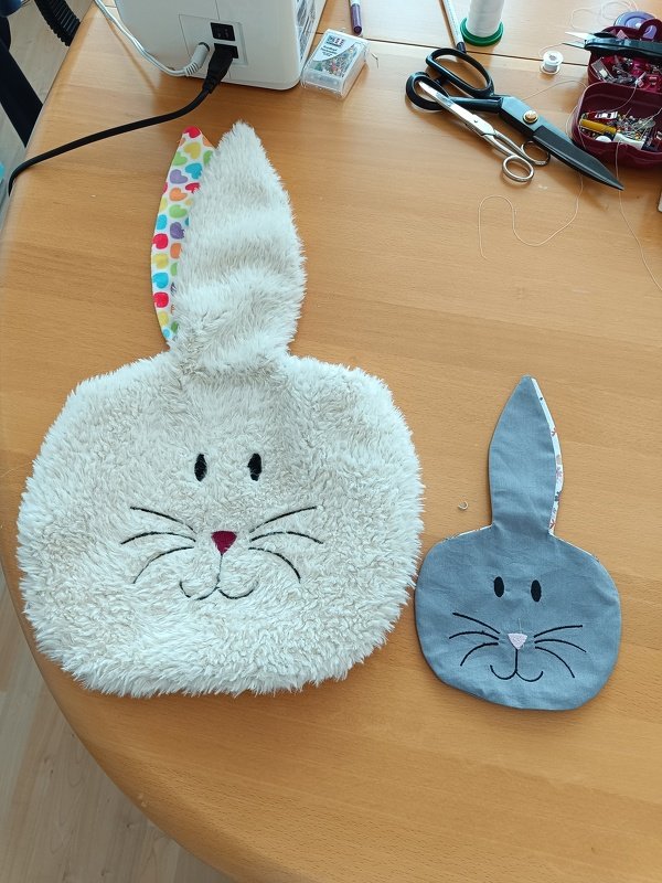 Nähanleitung Osterbeutel Hasenbeutel mit Stickdatei und Plotterdatei