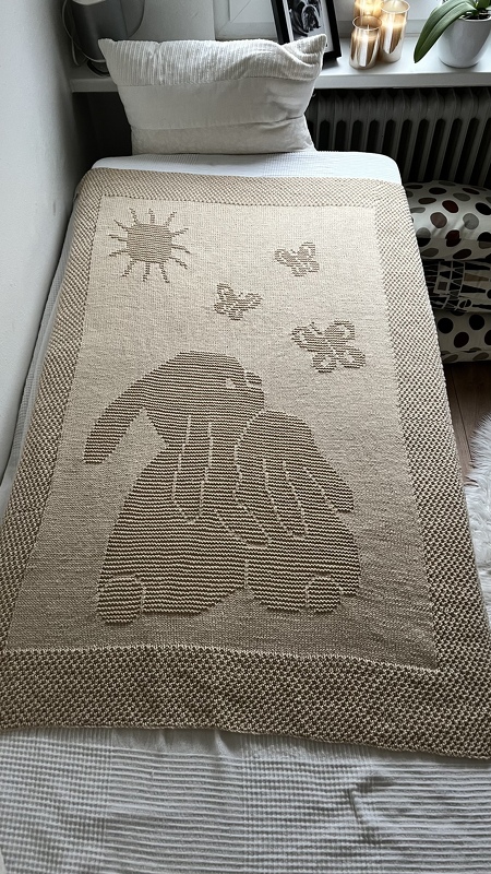 Knitting pattern baby / kids blanket "Happiness" - easy