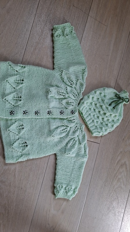 Strickanleitung Babymütze, Baby-Mütze ca. 5 - 12 Monate, Bogenmuster #299