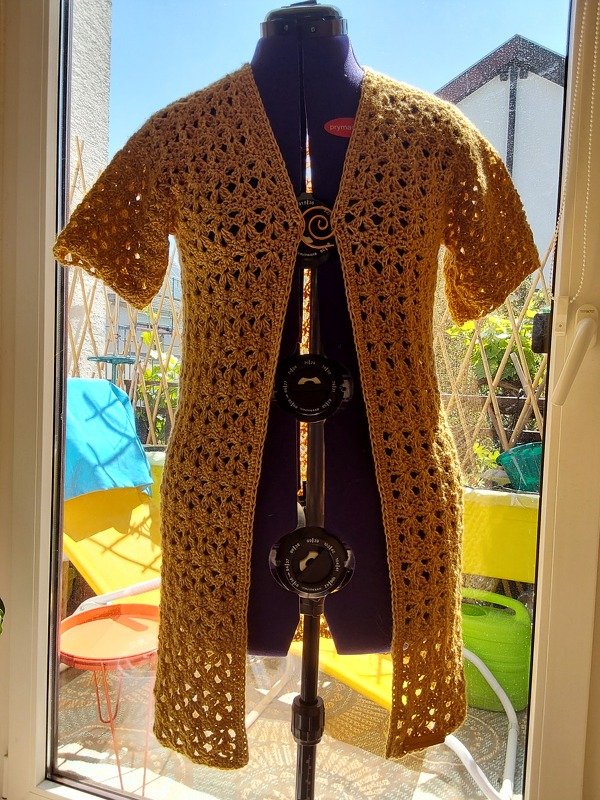 Long-Cardigan / Vest &quot;Sea Blue&quot; (8 sizes) for all seasons