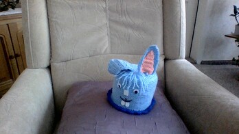 Mein WC-Rollenhut ist nun fertig. Die Farbe habe ich passend zu meinem Bad gewählt.