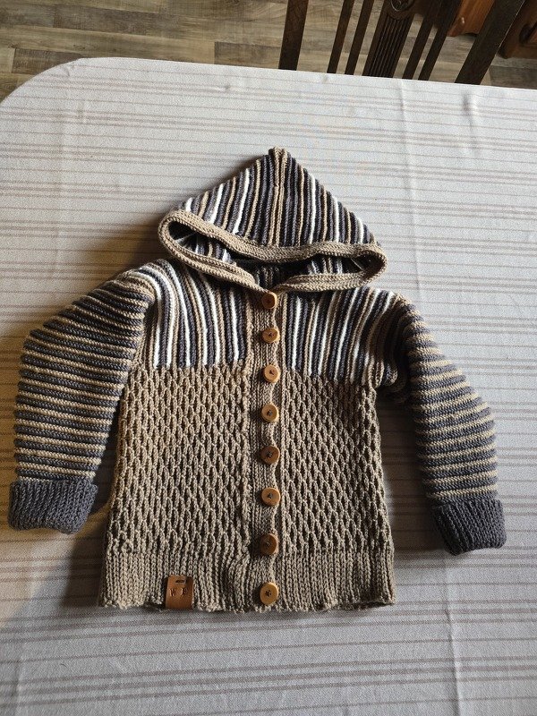 Jacke für Babys/Kinder "Rick", Gr. 50-128 (vertikal gehäkelt, stricklook)