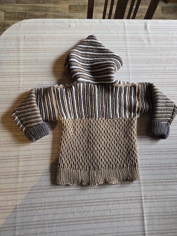 Jacket for babies/children "Rick", size 0 m.- 6 y. (vertical crochet)