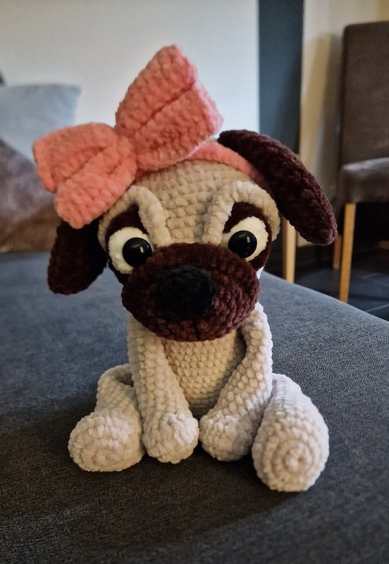 Mops Annabelle Häkelanleitung Amigurumi Spielzeug (Welpe der französischen)