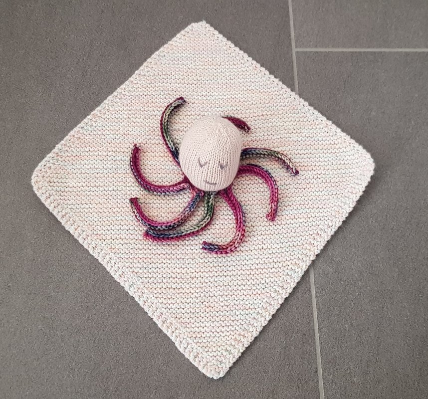 Schnuffeltuch - Kuscheltuch Krake - Strickanleitung