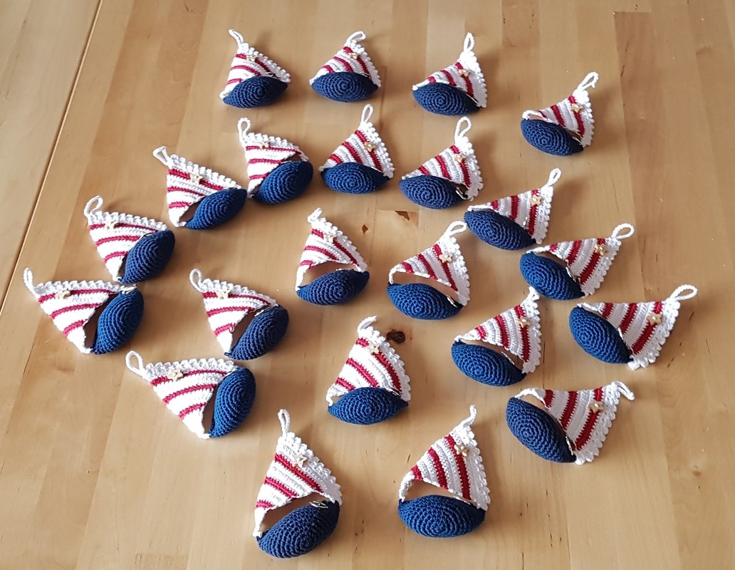 Vintage Sailboat Sailing Boat Decoration - Crochet Pattern PDF