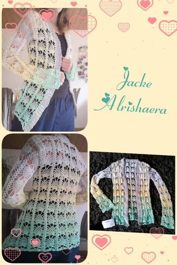 Auch hier dürfte ich Probehäkeln. Muster ist sehr luftig und definitiv Fernsehtauglich.