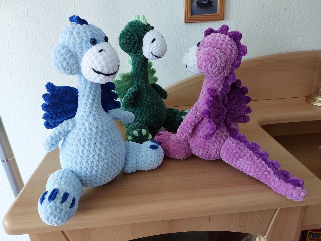 Häkelanleitung Lila Dino