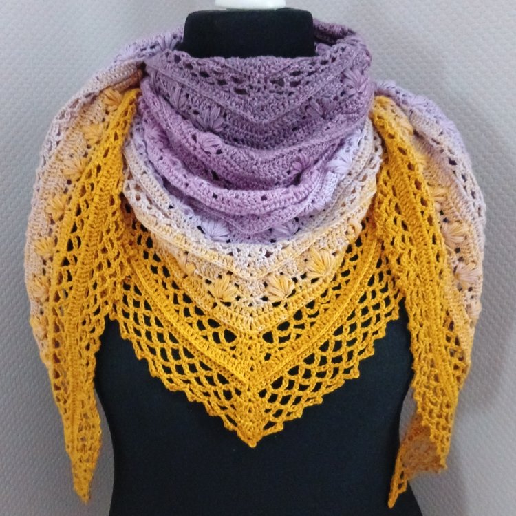 Crochet Pattern Triangular Scarf &quot;Chaldene&quot;