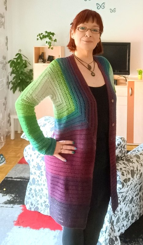 Häkelanleitung Hexagonjacke / Jacke / Cardigan Eliza