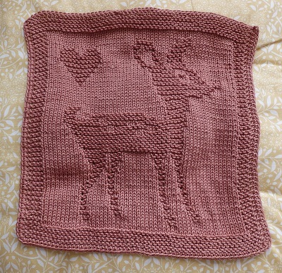 Knitting pattern washcloth / dishcloth "Fawn" - easy