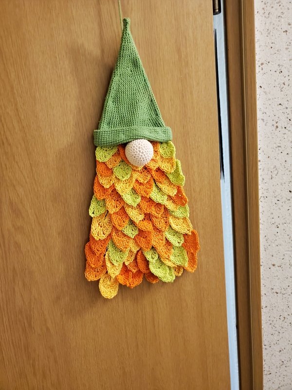 Autumn Gnome hanging decor for doors &amp; walls - simple from leftover yarn