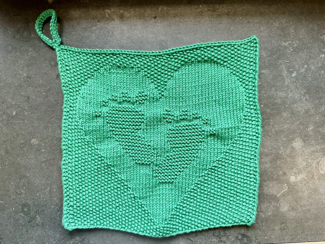 Knitting pattern washcloth &quot;Baby feet&quot;