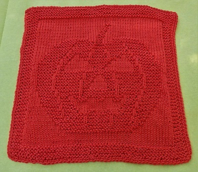 Knitting pattern washcloth / dishcloth "Pumpkin"  - easy