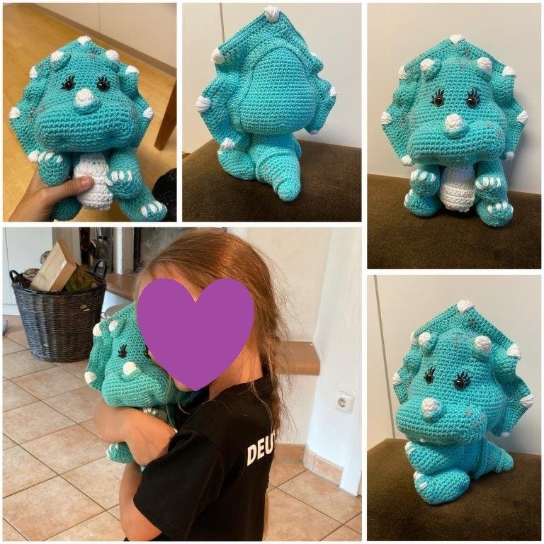 Crochet pattern Triceratops babies