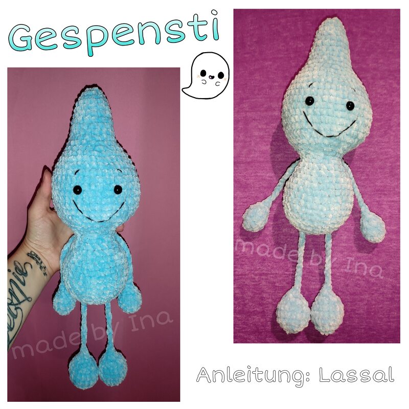 Häkelanleitung Gespensti, ideal als Anhänger oder zum Kuscheln
