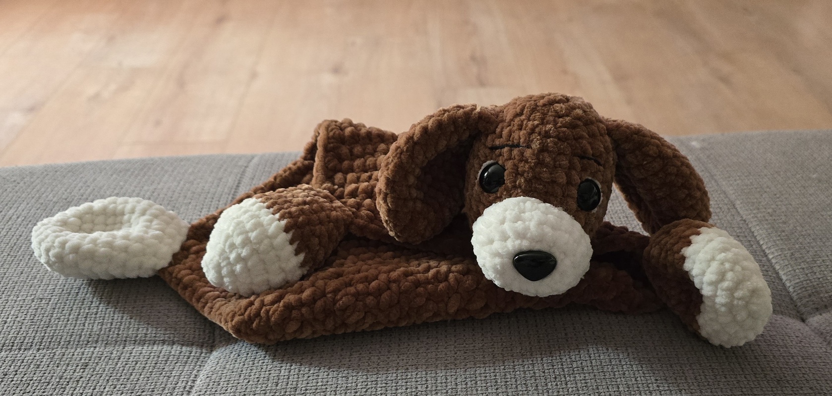 Häkelanleitung - Schnuffeltuch / Schmusetuch Hund